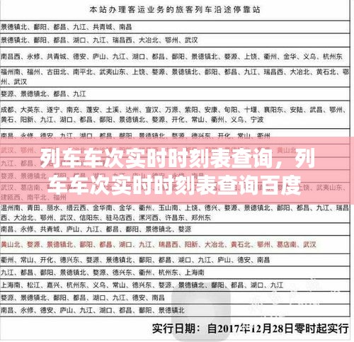 列车车次实时时刻表查询，列车车次实时时刻表查询百度 